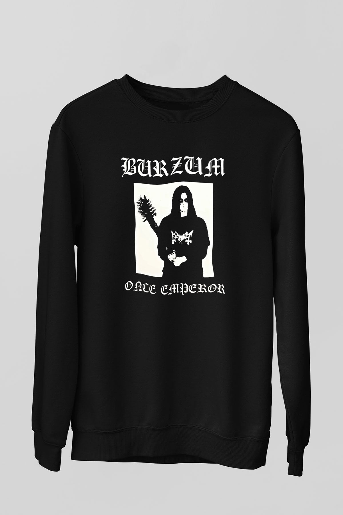 Burzum Baskılı Unisex Siyah Sweatshirt
