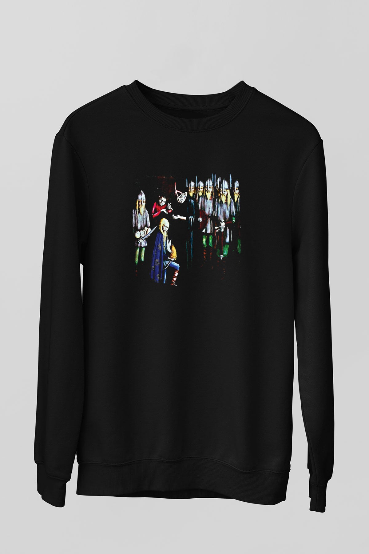 Burzum Baskılı Unisex Siyah Sweatshirt