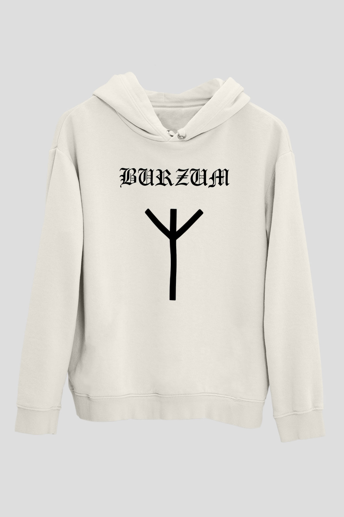 Burzum Beyaz Unisex Kapüşonlu Sweatshirt
