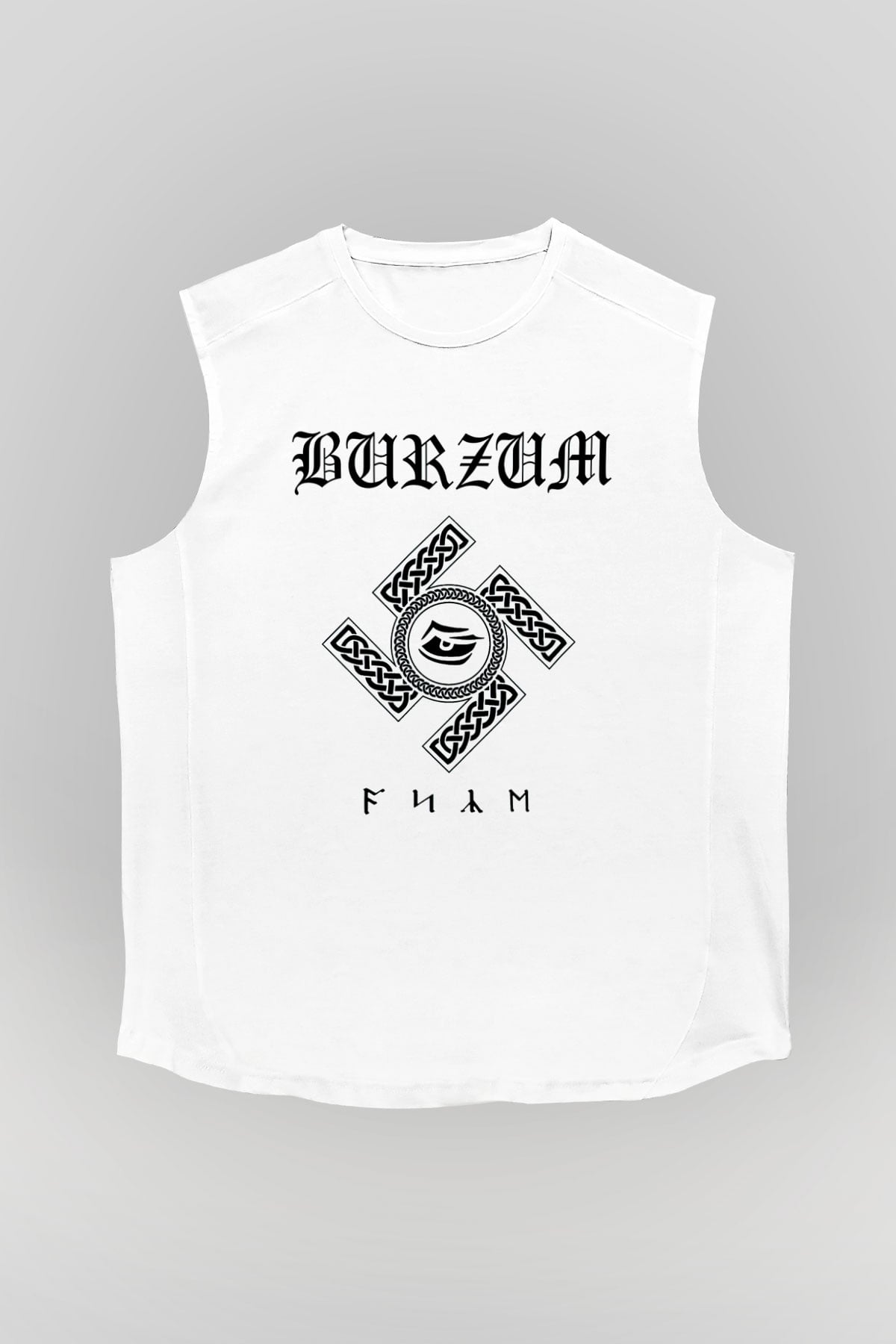 Burzum Beyaz Unisex Kolsuz Tişört