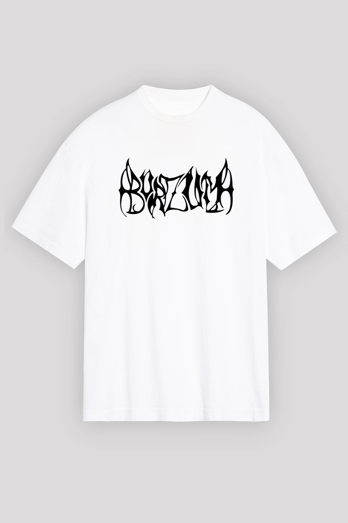Burzum Beyaz Unisex Oversize Tişört T-Shirt