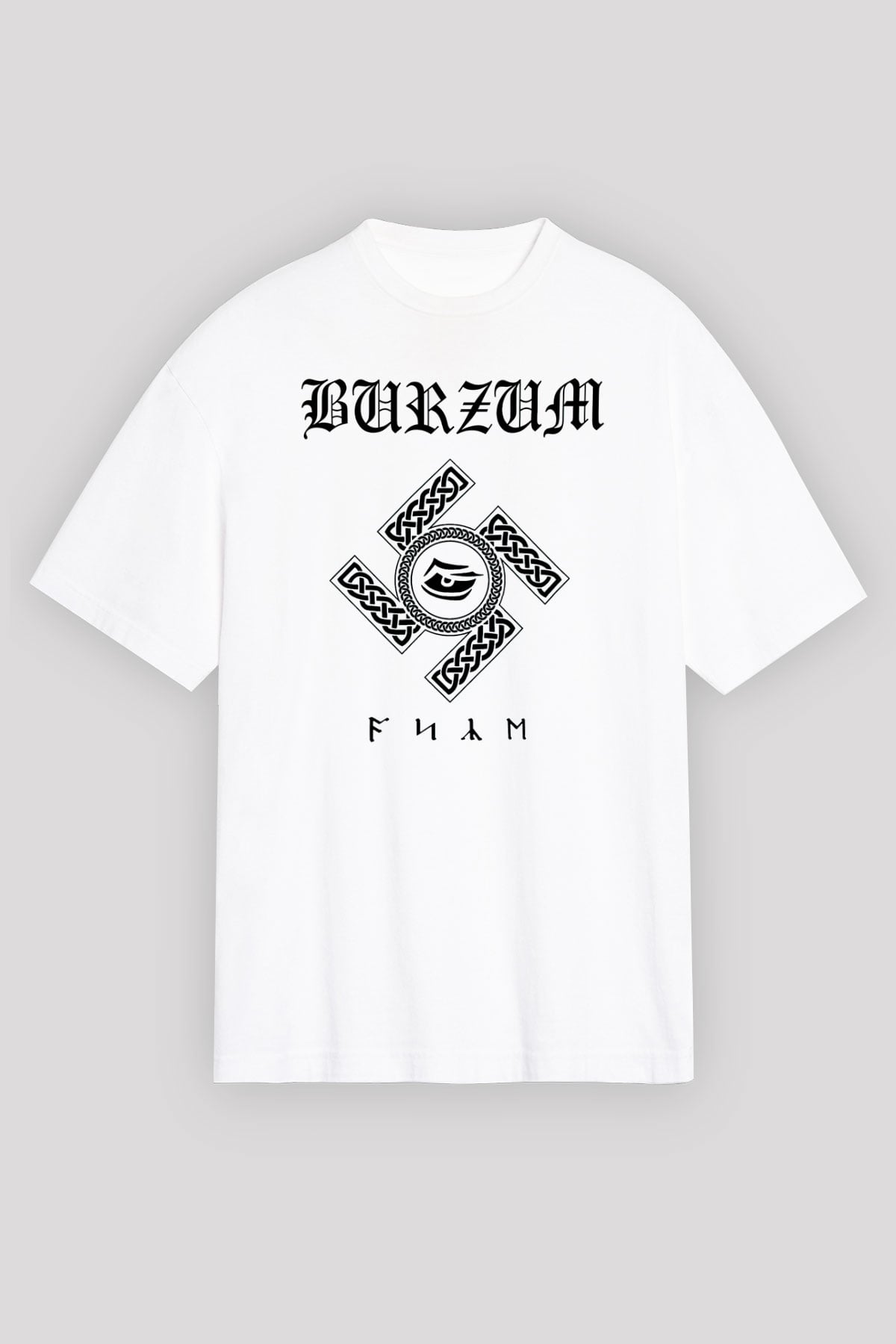 Burzum Beyaz Unisex Oversize Tişört T-Shirt