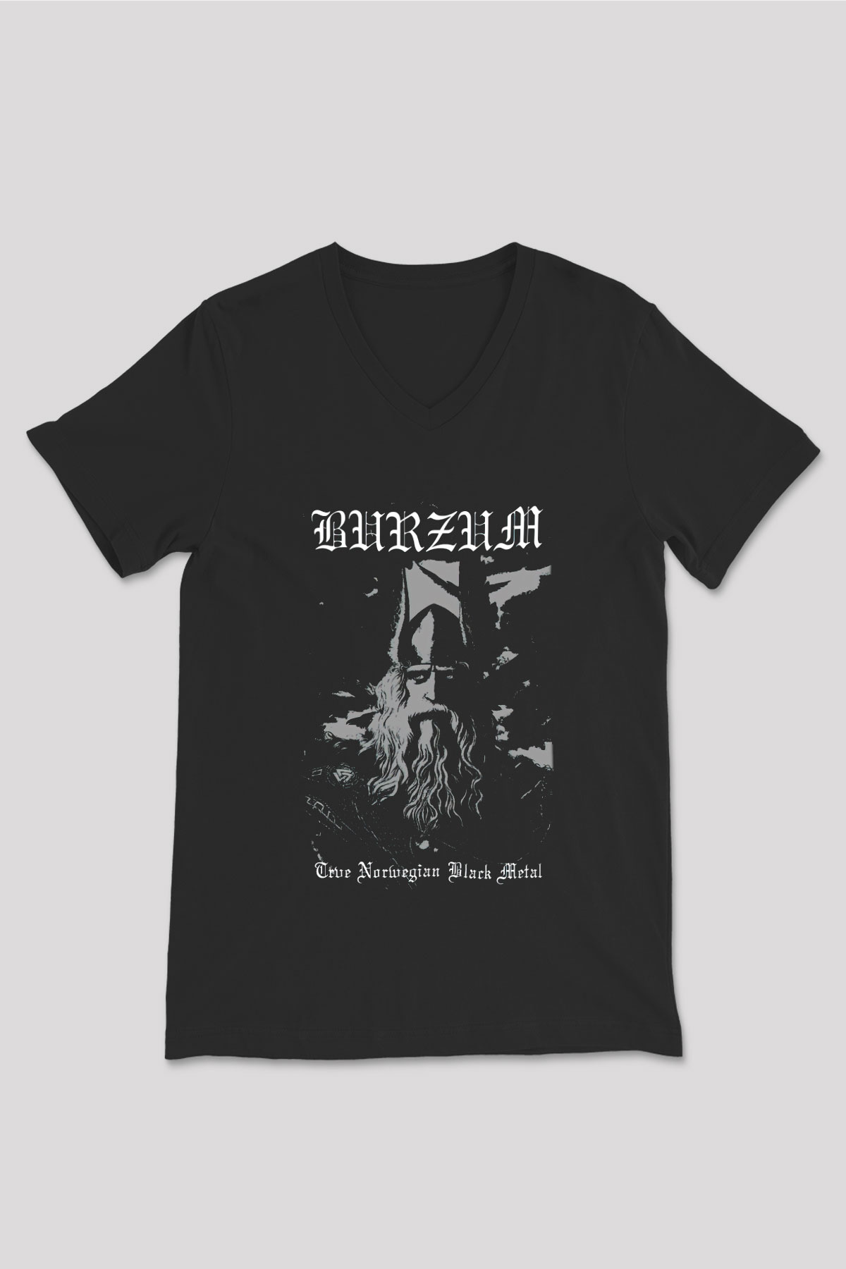 Burzum Siyah Unisex V Yaka Tişört T-Shirt