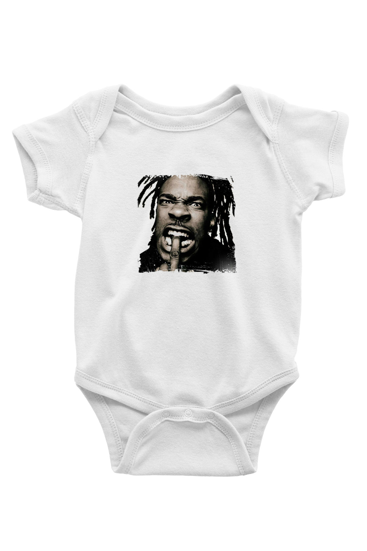 Busta Rhymes Baskılı Unisex Beyaz Bebek Body - Zıbın