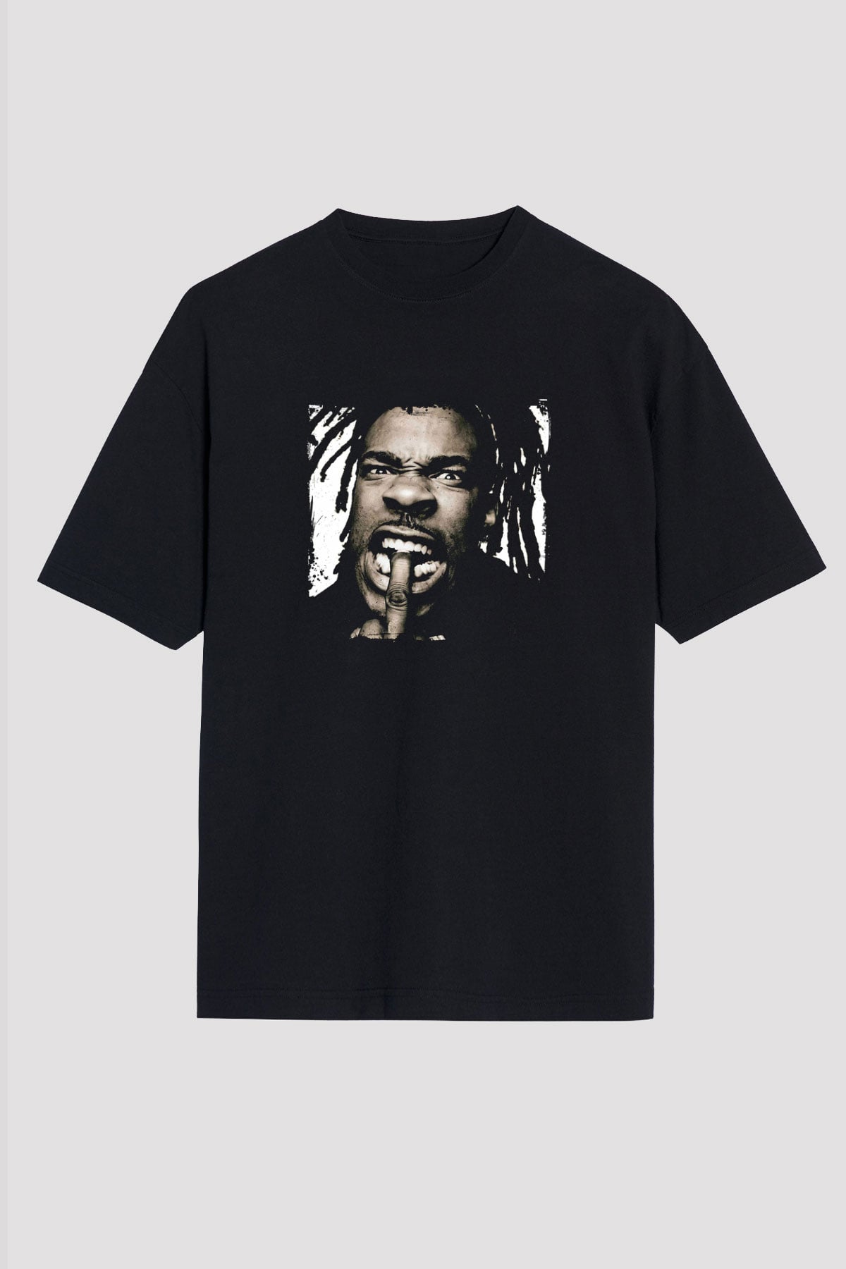 Busta Rhymes Baskılı Unisex Oversize Siyah Tişört