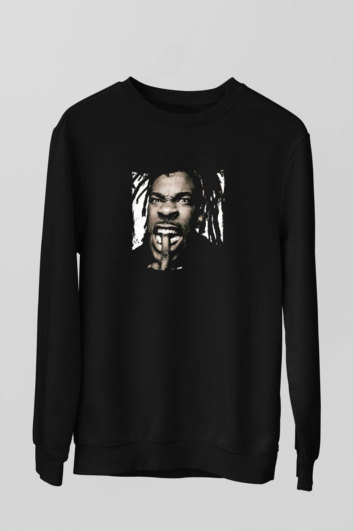Busta Rhymes Baskılı Unisex Siyah Sweatshirt