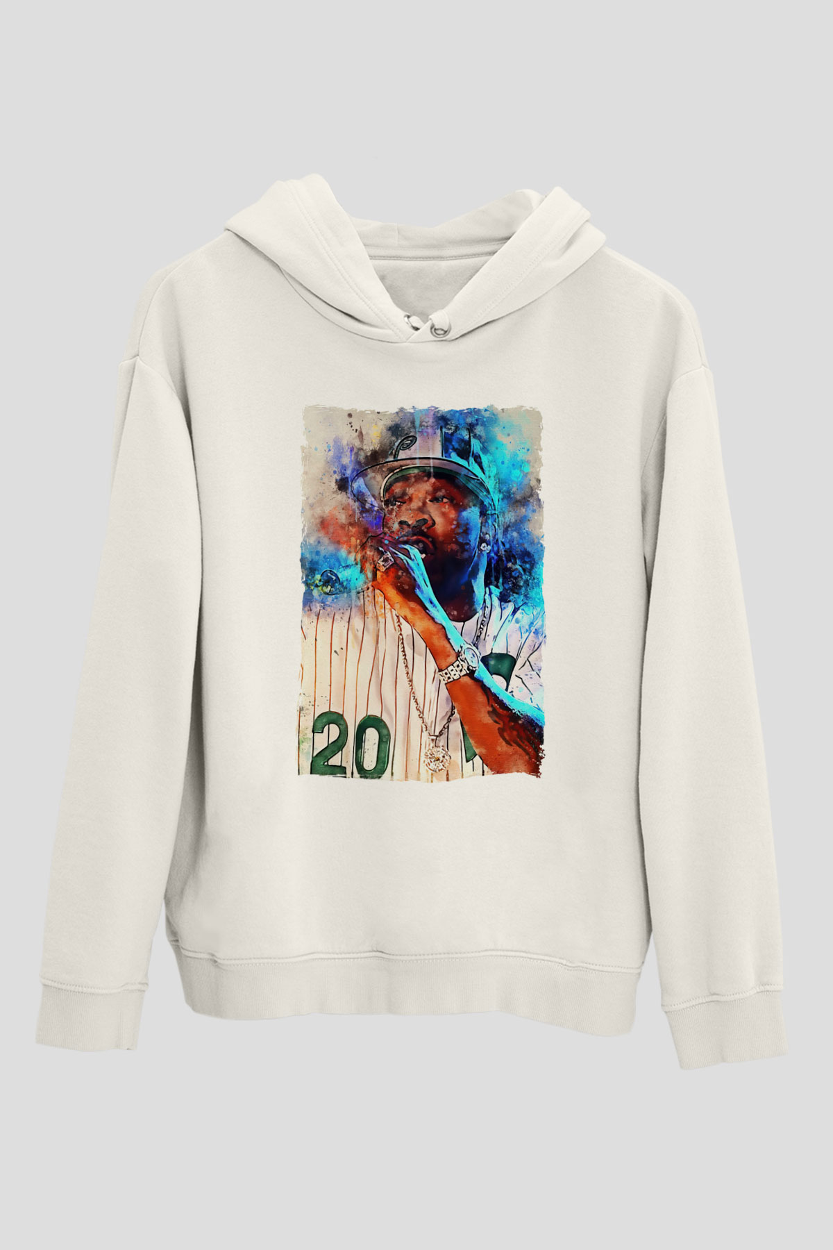 Busta Rhymes Beyaz Unisex Kapüşonlu Sweatshirt