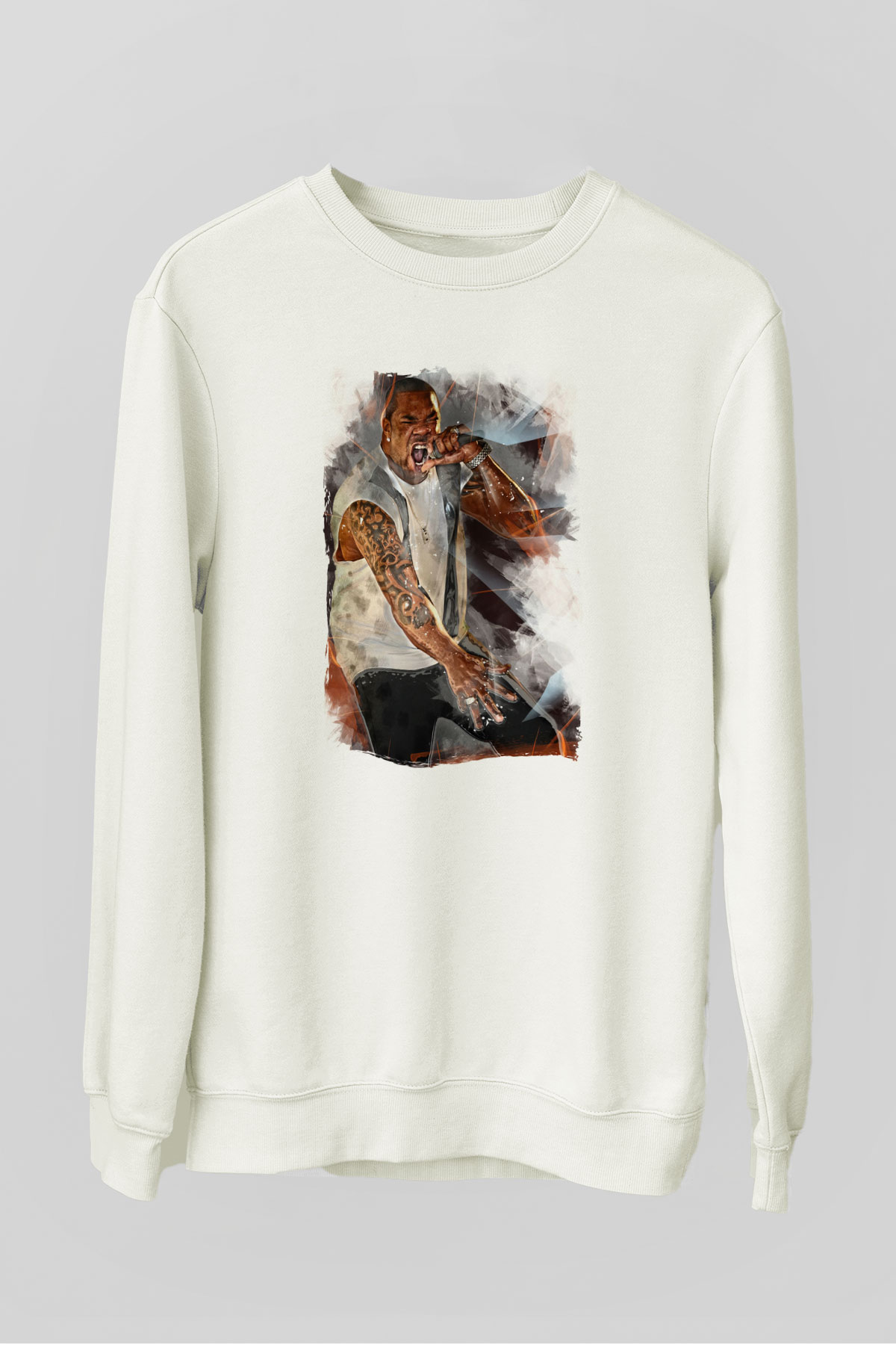 Busta Rhymes Beyaz Unisex Sweatshirt