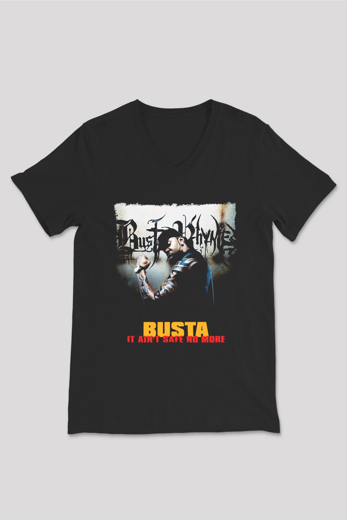Busta Rhymes Siyah Unisex V Yaka Tişört