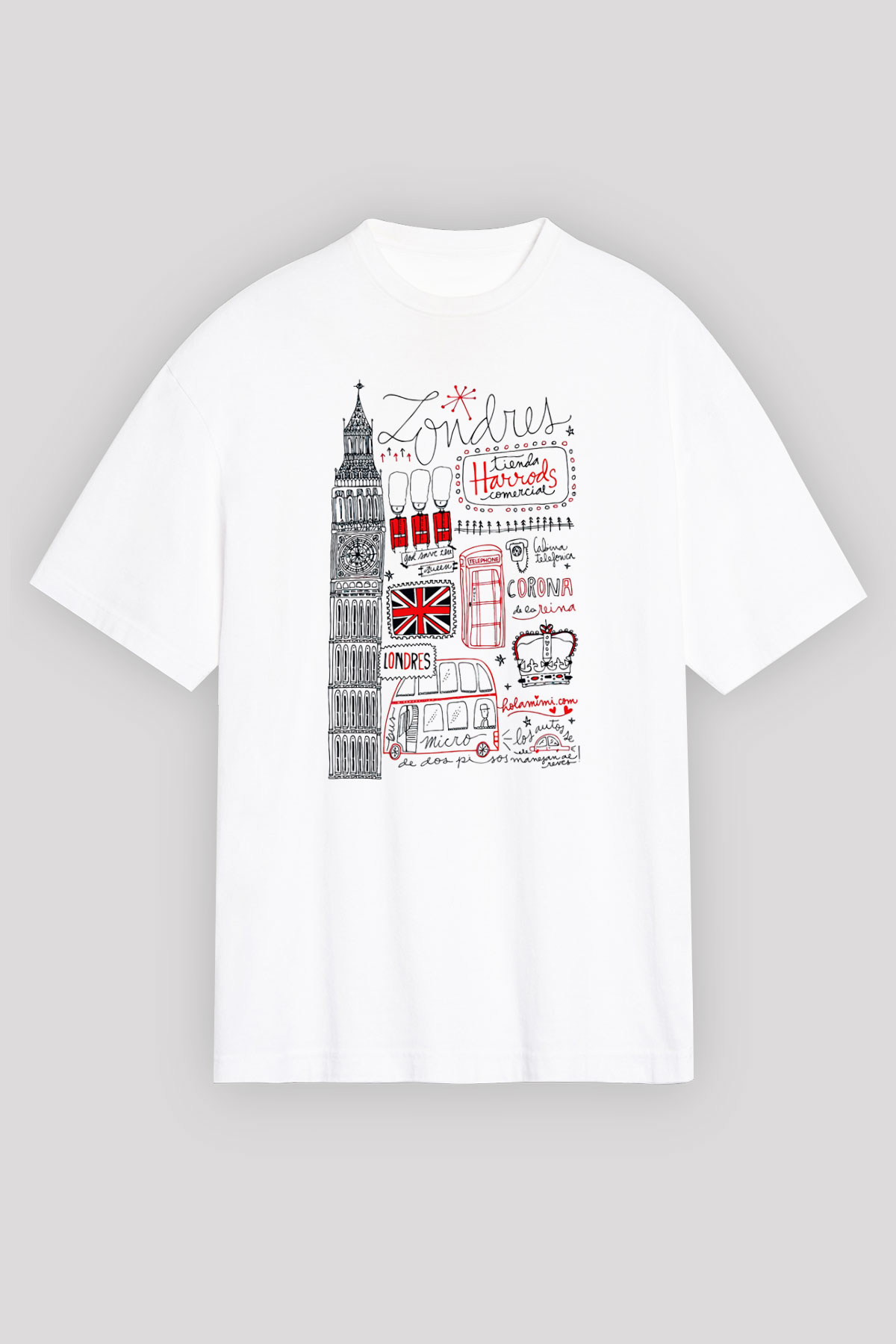 Büyük Britanya Beyaz Unisex Oversize Tişört T-Shirt