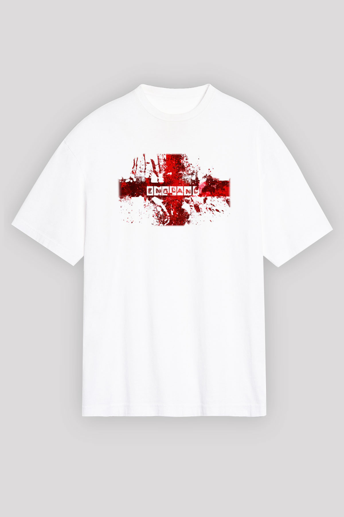 Büyük Britanya Beyaz Unisex Oversize Tişört T-Shirt