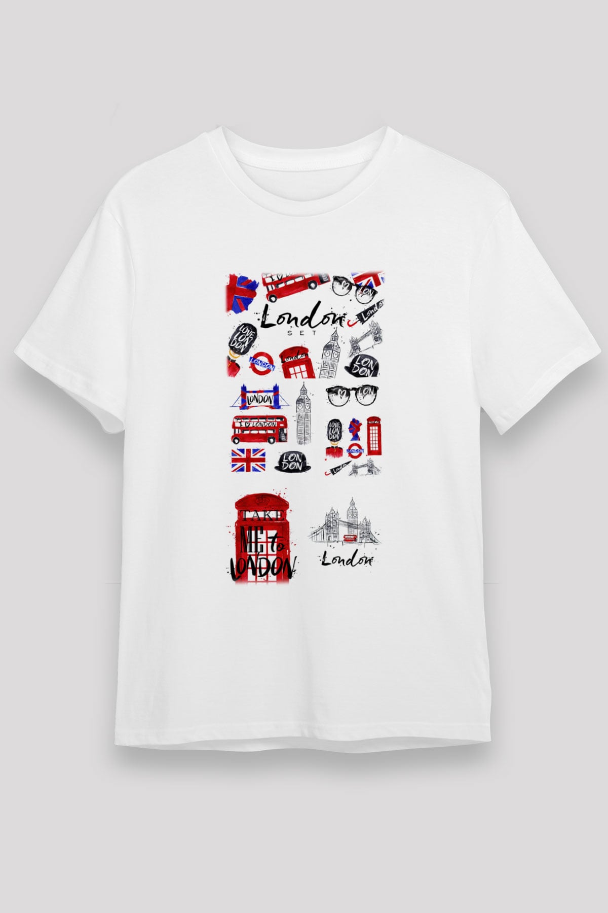 Büyük Britanya Beyaz Unisex Tişört T-Shirt - TişörtFabrikası