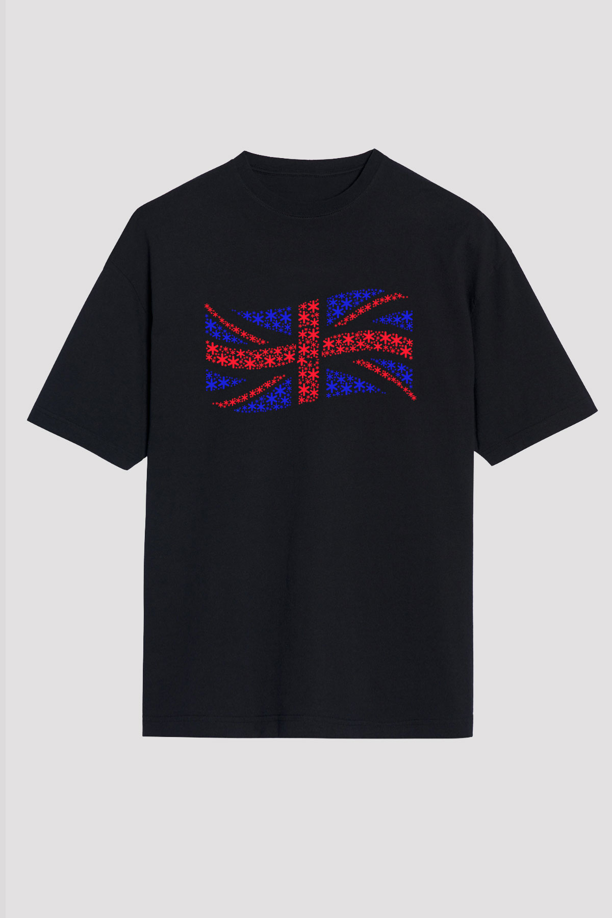 Büyük Britanya Siyah Unisex Oversize Tişört T-Shirt