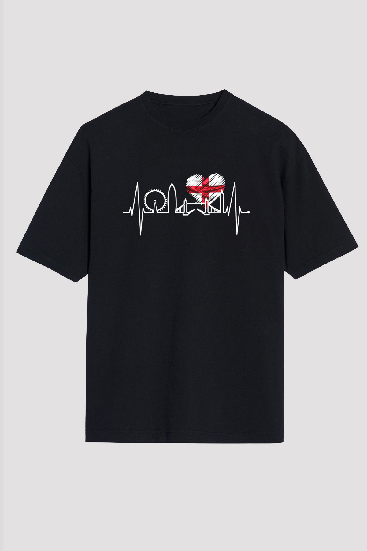 Büyük Britanya Siyah Unisex Tişört T-Shirt - TişörtFabrikası
