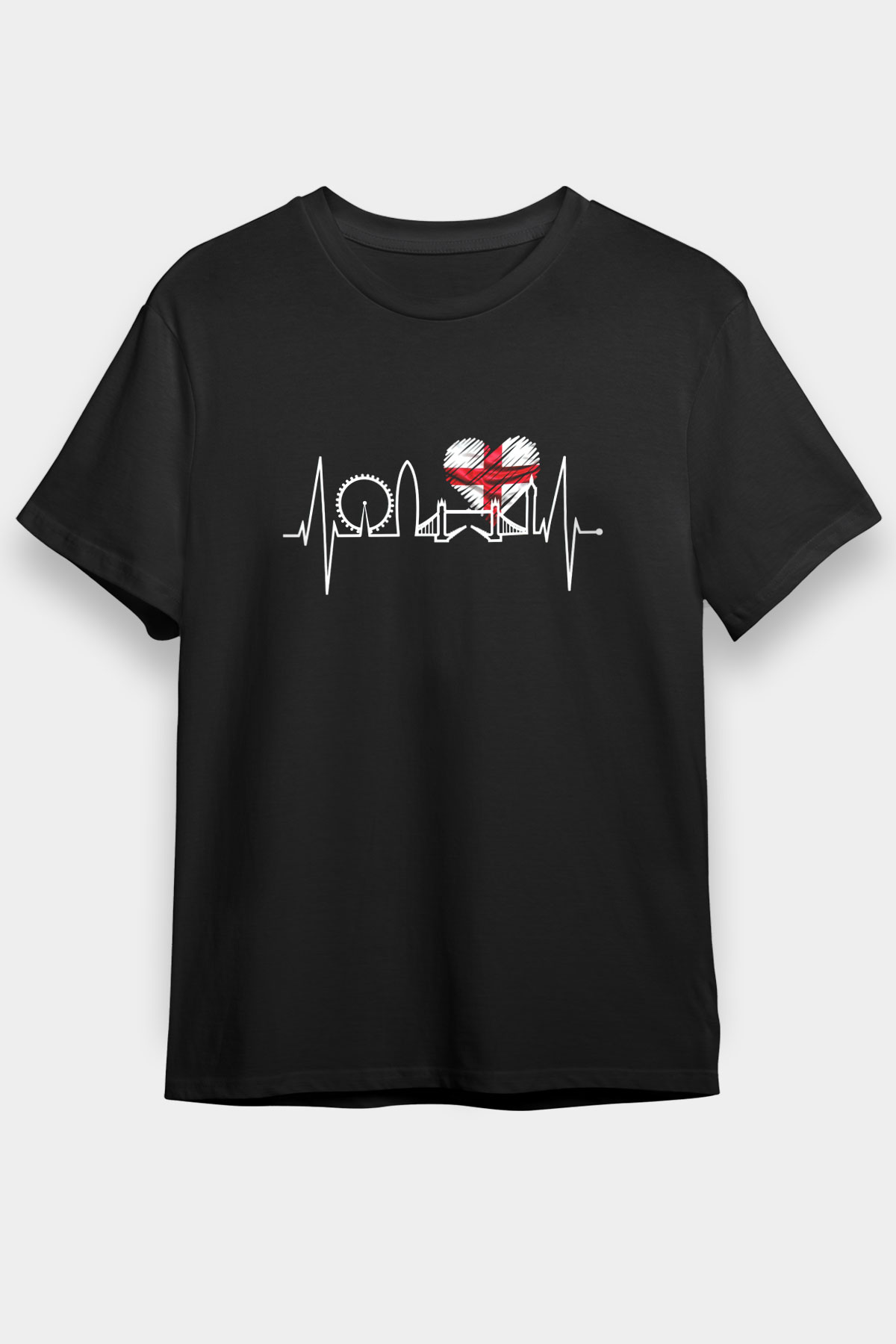 Büyük Britanya Siyah Unisex Tişört T-Shirt - TişörtFabrikası