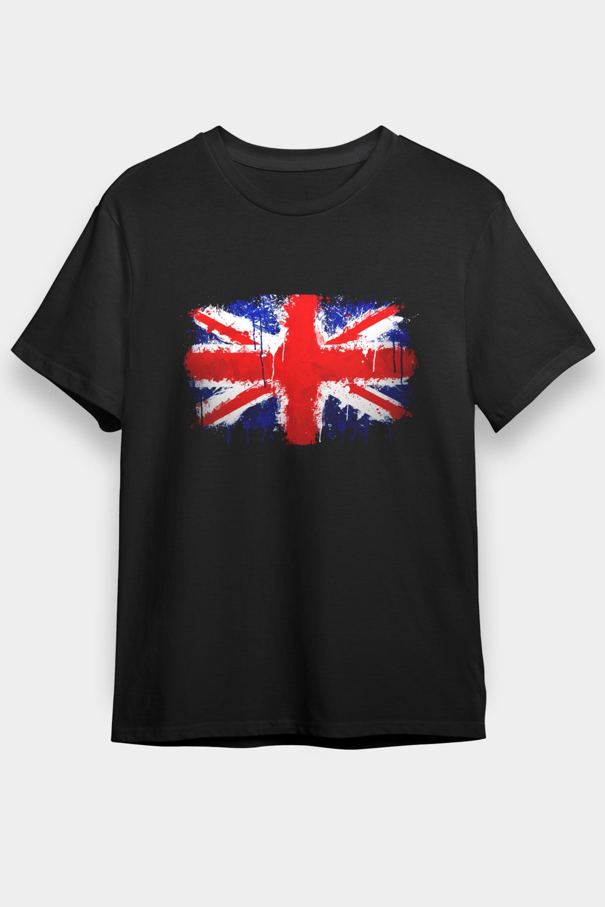 Büyük Britanya Siyah Unisex Tişört T-Shirt - TişörtFabrikası