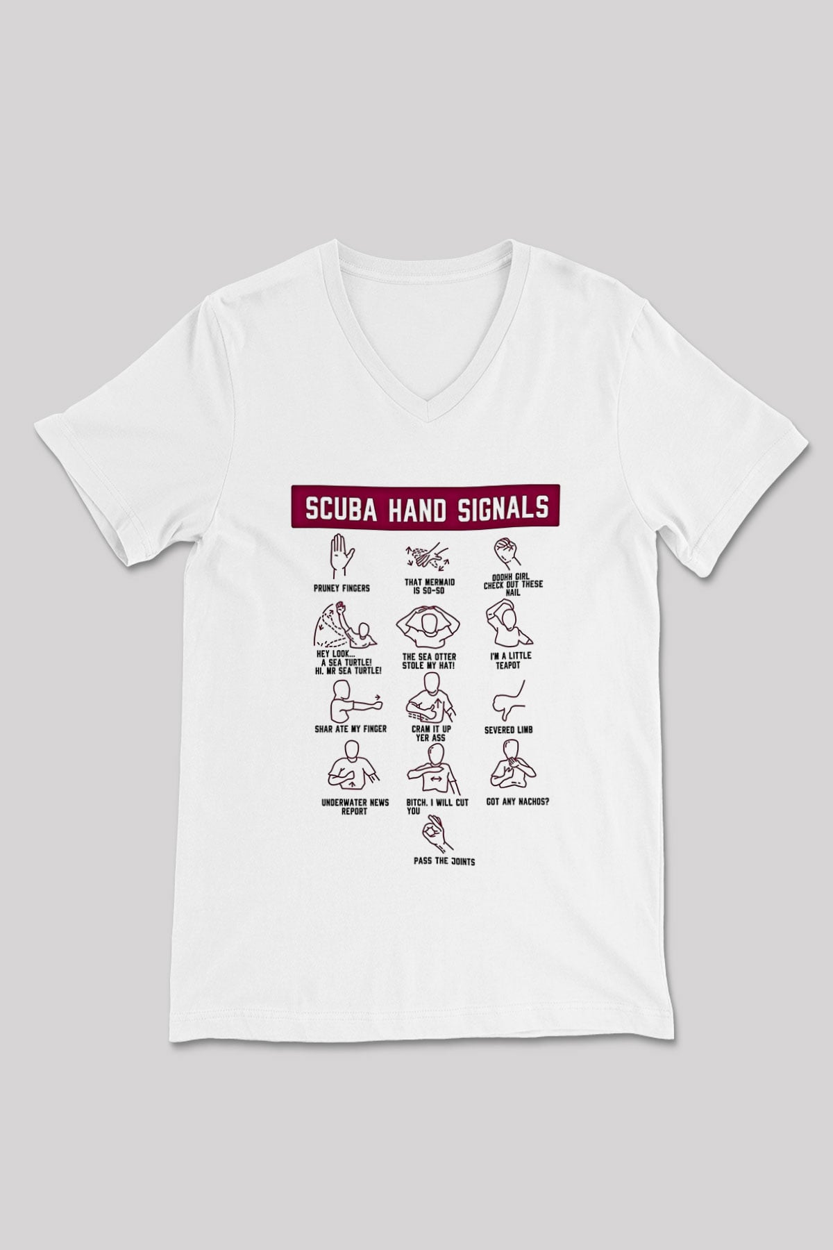 Buz Hokeyi Baskılı Unisex V Yaka Tişört - Tshirt