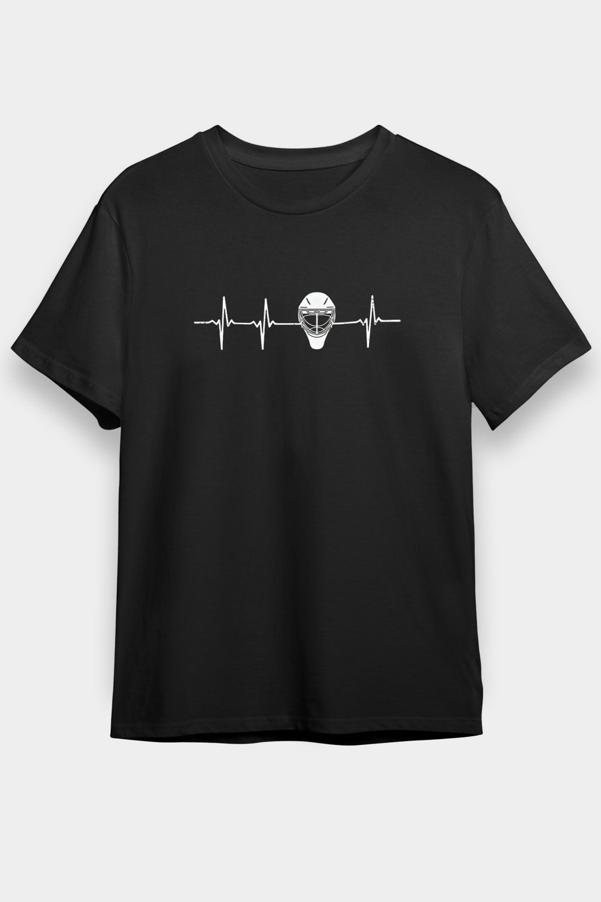 Buz Hokeyi - Ice Hockey Baskılı Unisex Siyah Tişört - Tshirt