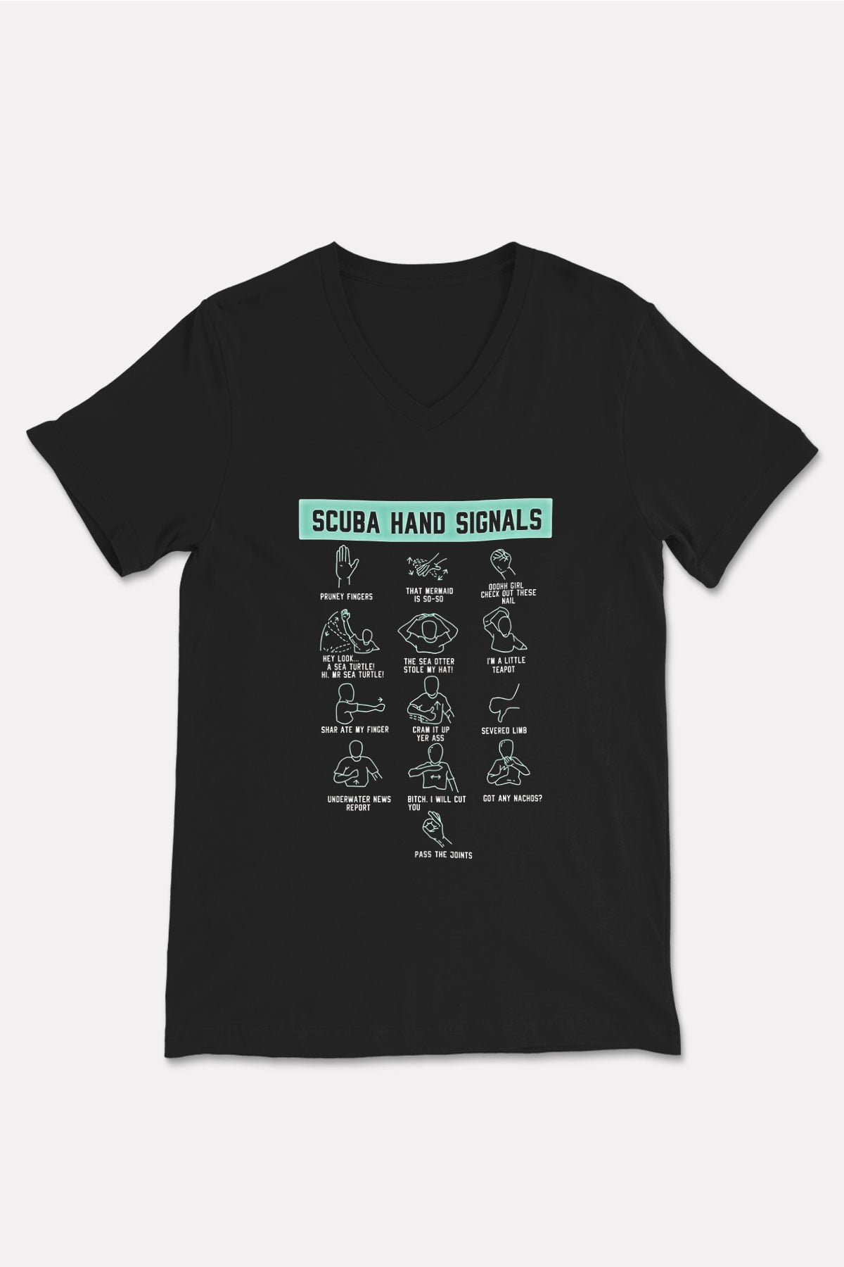 Buz Hokeyi - Ice Hockey Baskılı Unisex Siyah V Yaka Tişört
