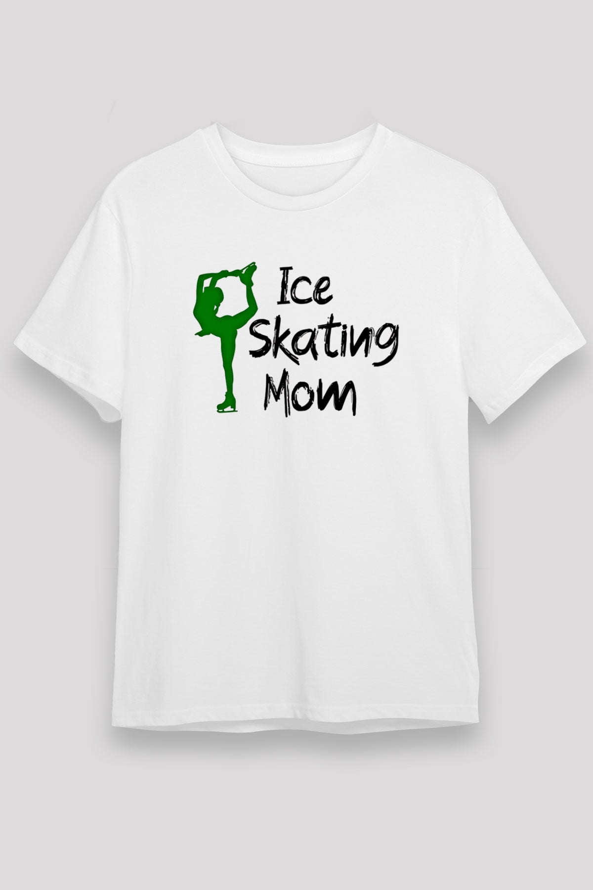 Buz Pateni Baskılı Unisex Beyaz Tişört - Tshirt