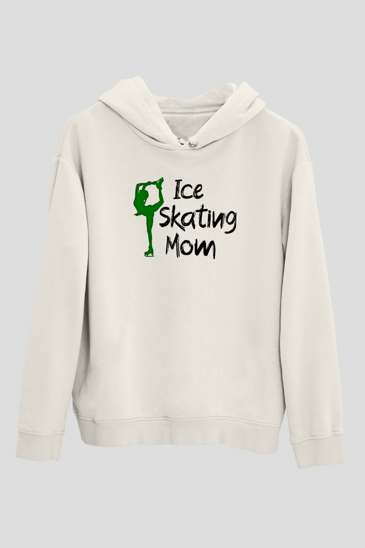 Buz Pateni Baskılı Unisex Ekru Hoodie