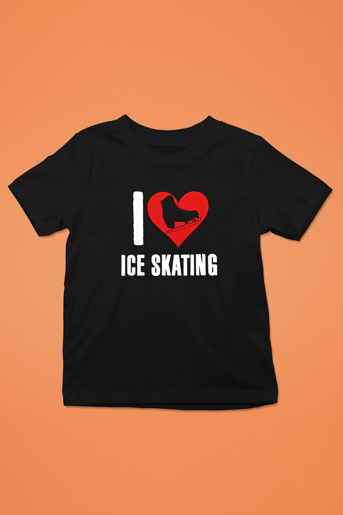 Buz Pateni - Ice skating Baskılı Unisex Siyah Çocuk Tİşörtü - Tshirt