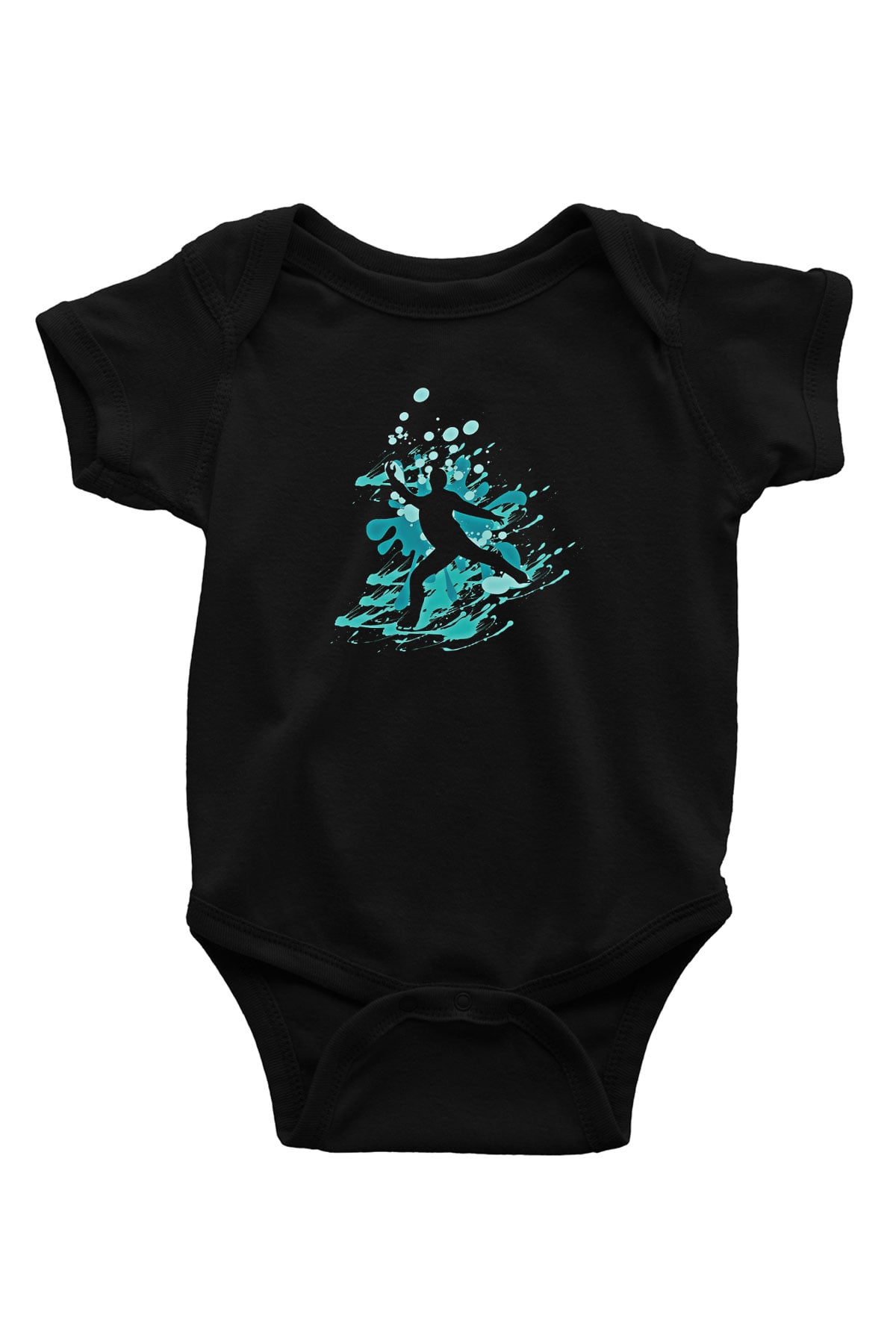 Buz Pateni - Ice skating Baskılı Unisex Siyah Bebek Body - Zıbın