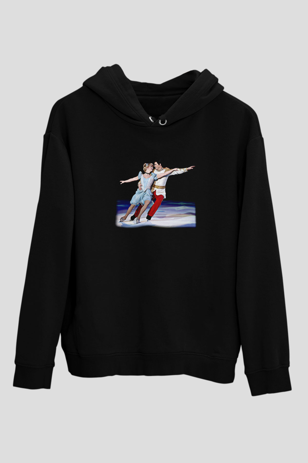Buz Pateni - Ice skating Baskılı Unisex Siyah Hoodie