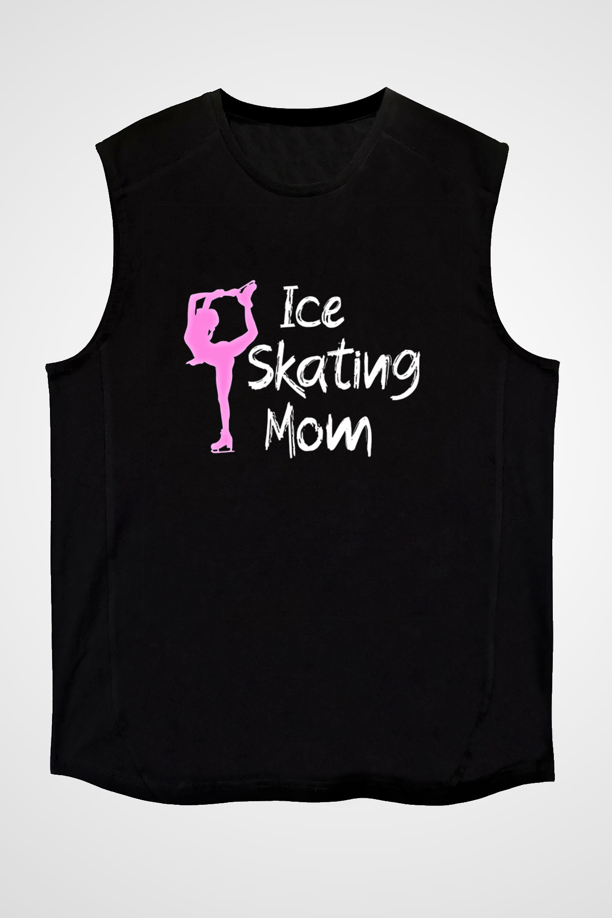Buz Pateni - Ice skating Baskılı Unisex Siyah Kolsuz Tişört