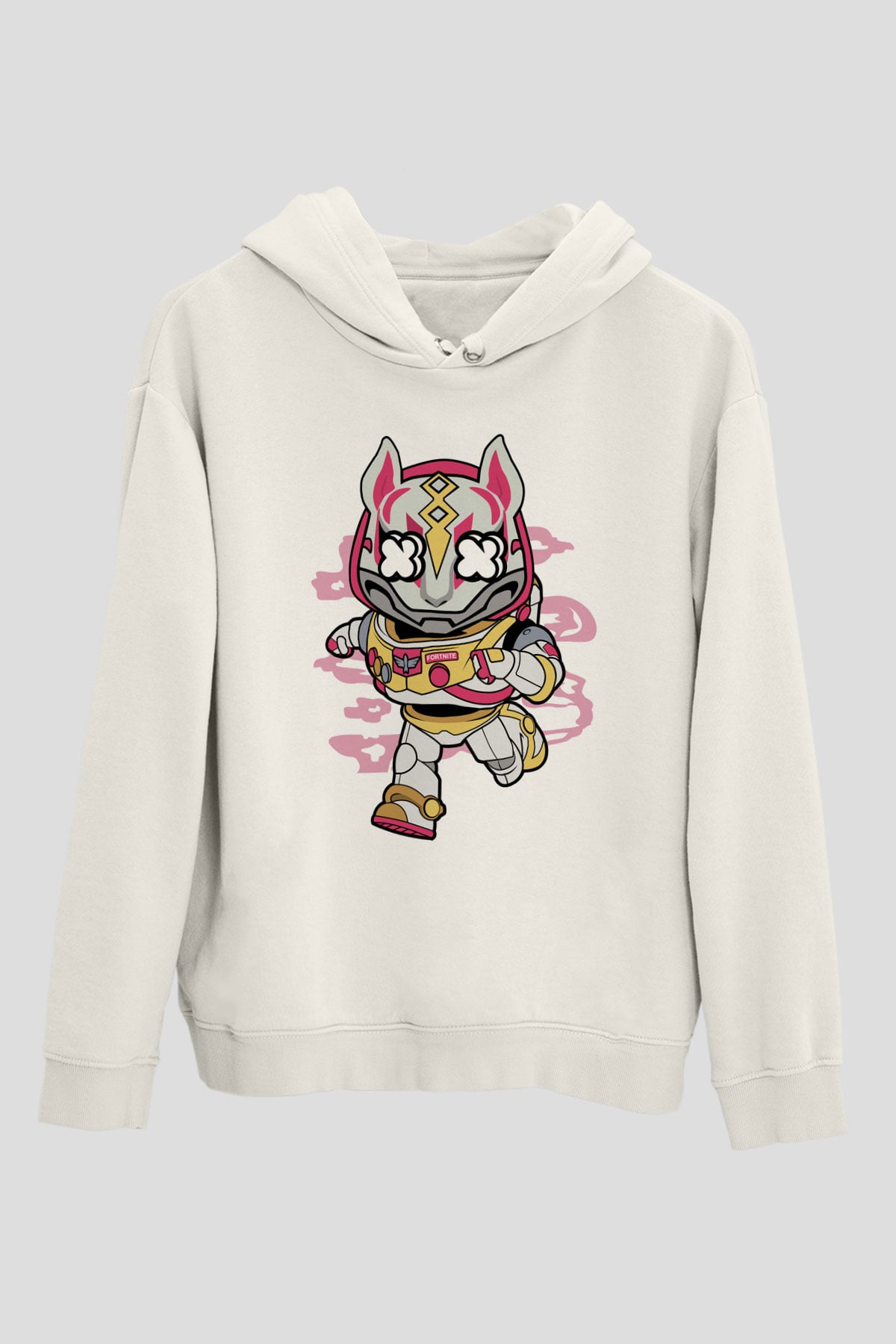 Buzz Fortnite Baskılı Unisex Beyaz Hoodie