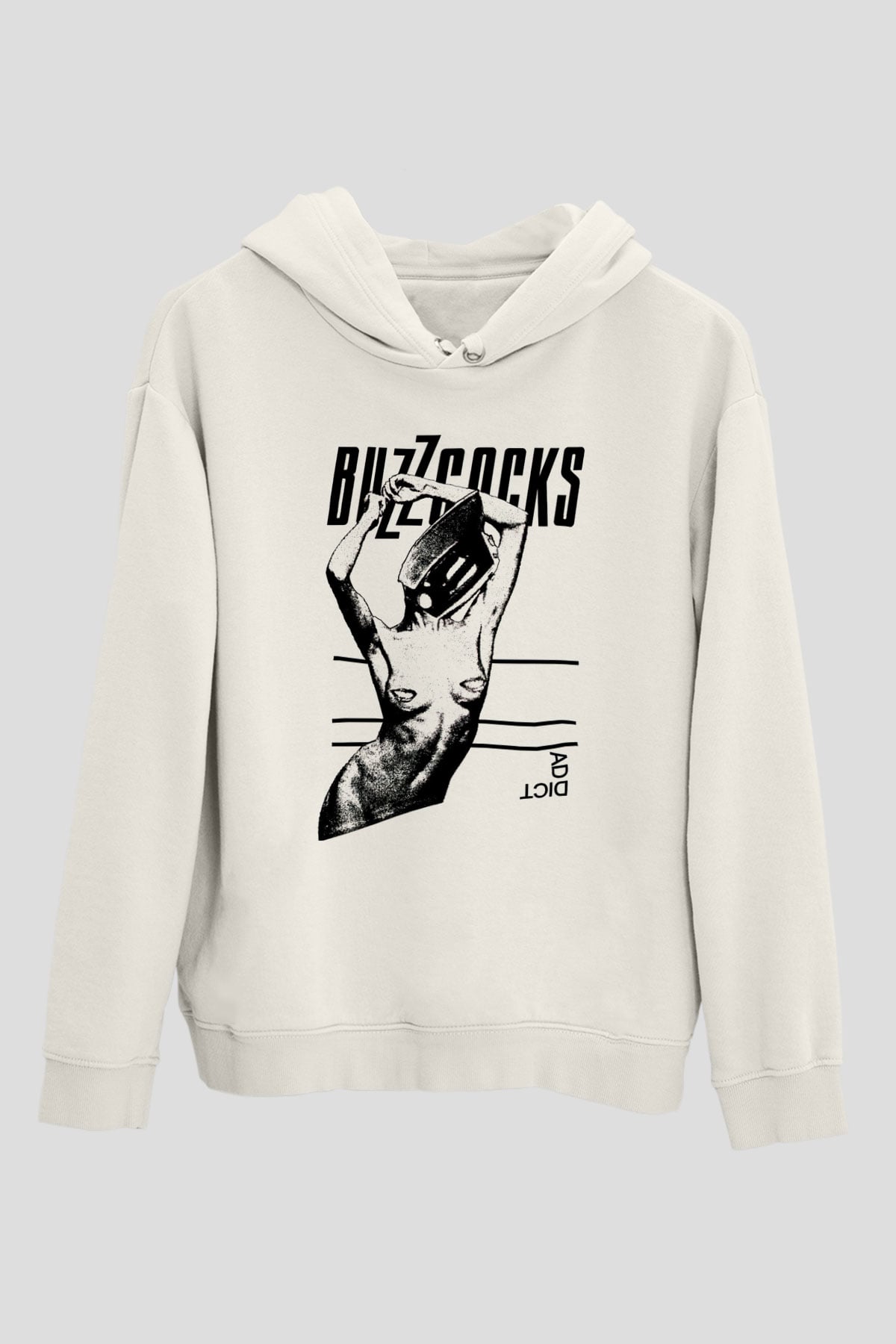 Buzzcocks Beyaz Unisex Kapüşonlu Sweatshirt