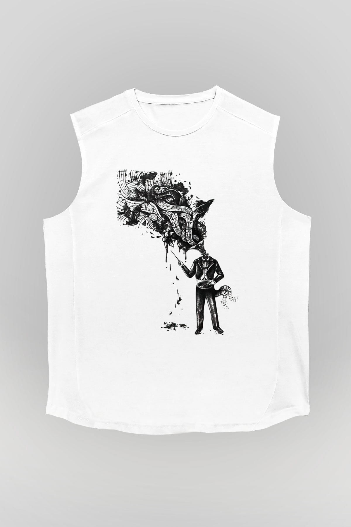 Cacophony Beyaz Unisex Kolsuz Tişört