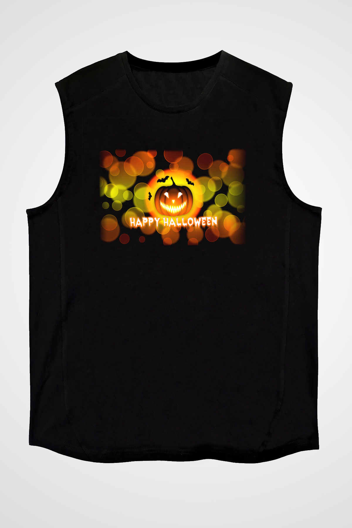 Cadılar Bayramı-Halloween Siyah Unisex Kolsuz Tişört