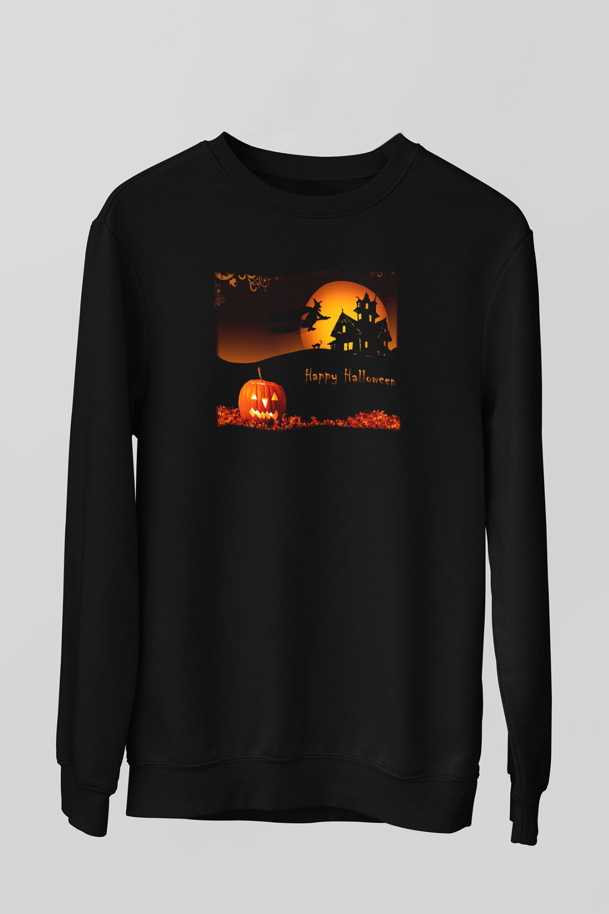 Cadılar Bayramı-Halloween Siyah Unisex Sweatshirt