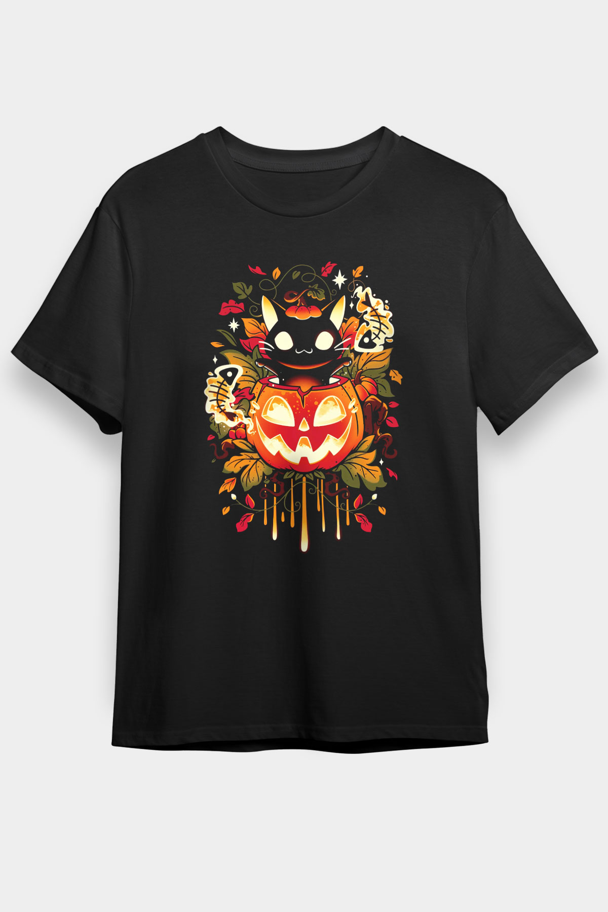Cadılar Bayramı-Halloween Siyah Unisex Tişört T-Shirt - TişörtFabrikası