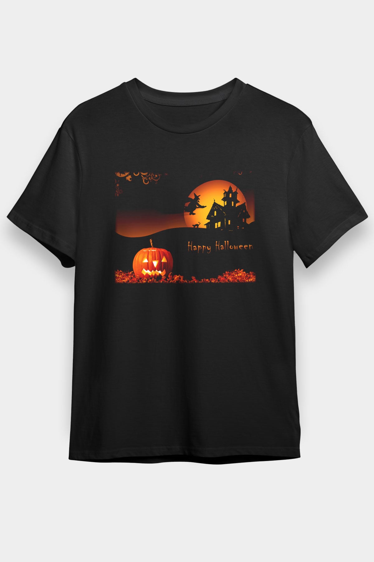 Cadılar Bayramı-Halloween Siyah Unisex Tişört T-Shirt - TişörtFabrikası