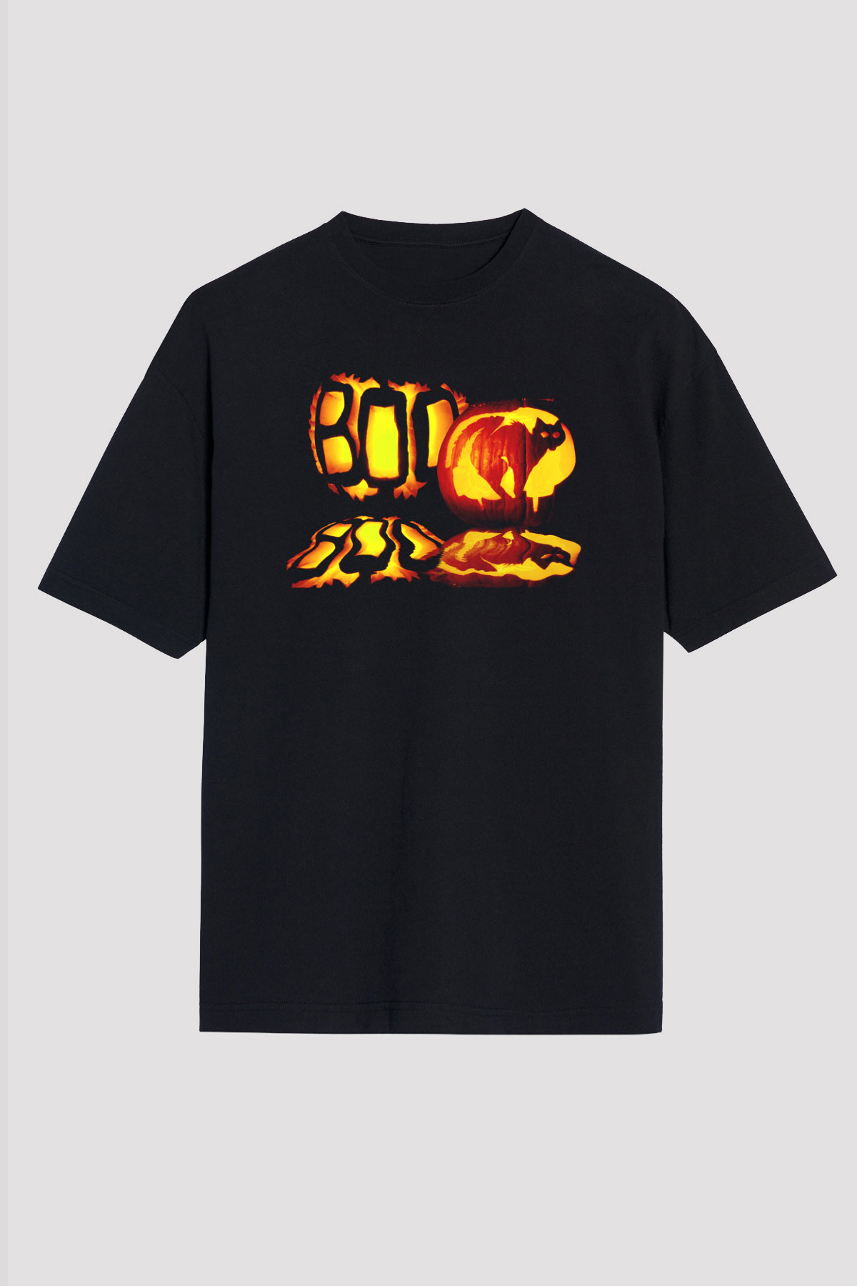 Cadılar Bayramı-Halloween Siyah Unisex Oversize Tişört T-Shirt