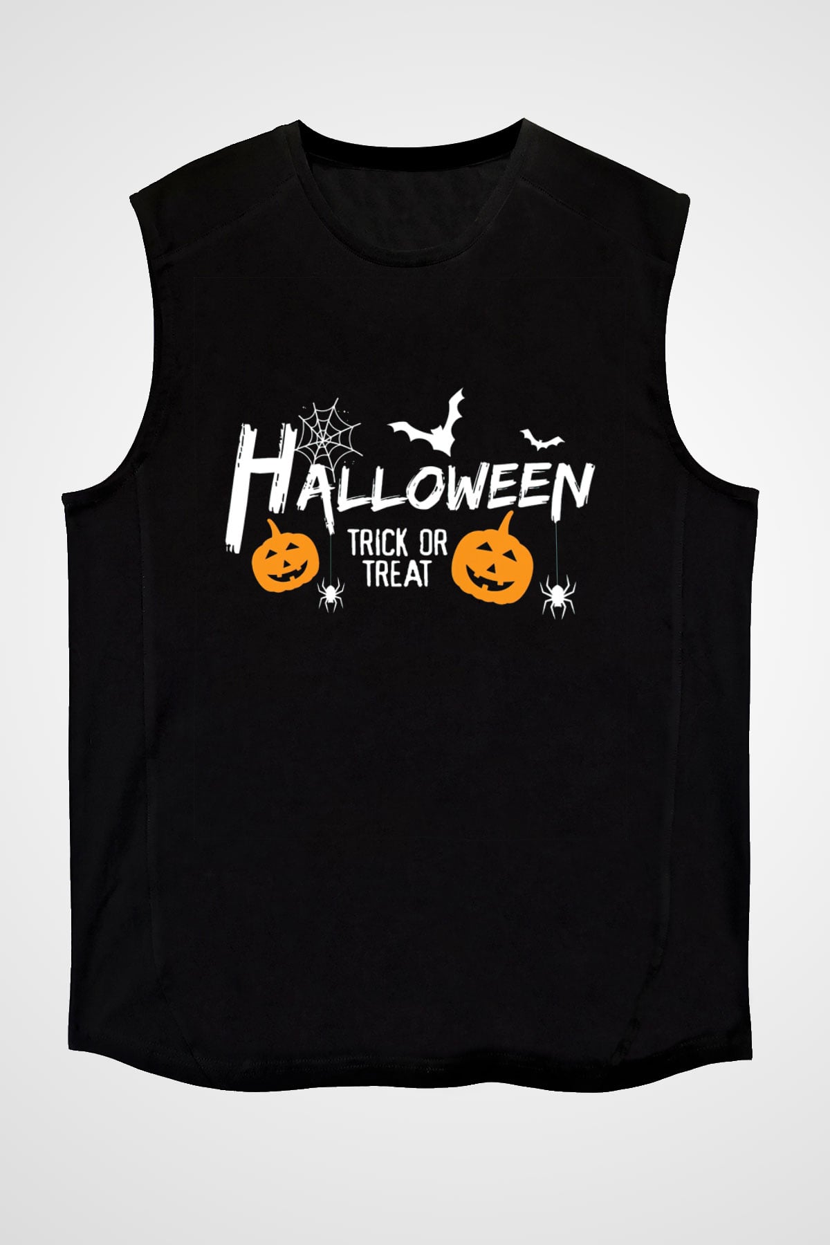 Cadılar Bayramı-Halloween Siyah Unisex Kolsuz Tişört