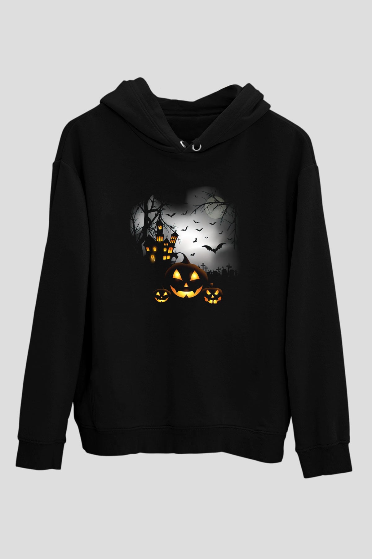 Cadılar Bayramı-Halloween Siyah Unisex Hoodie
