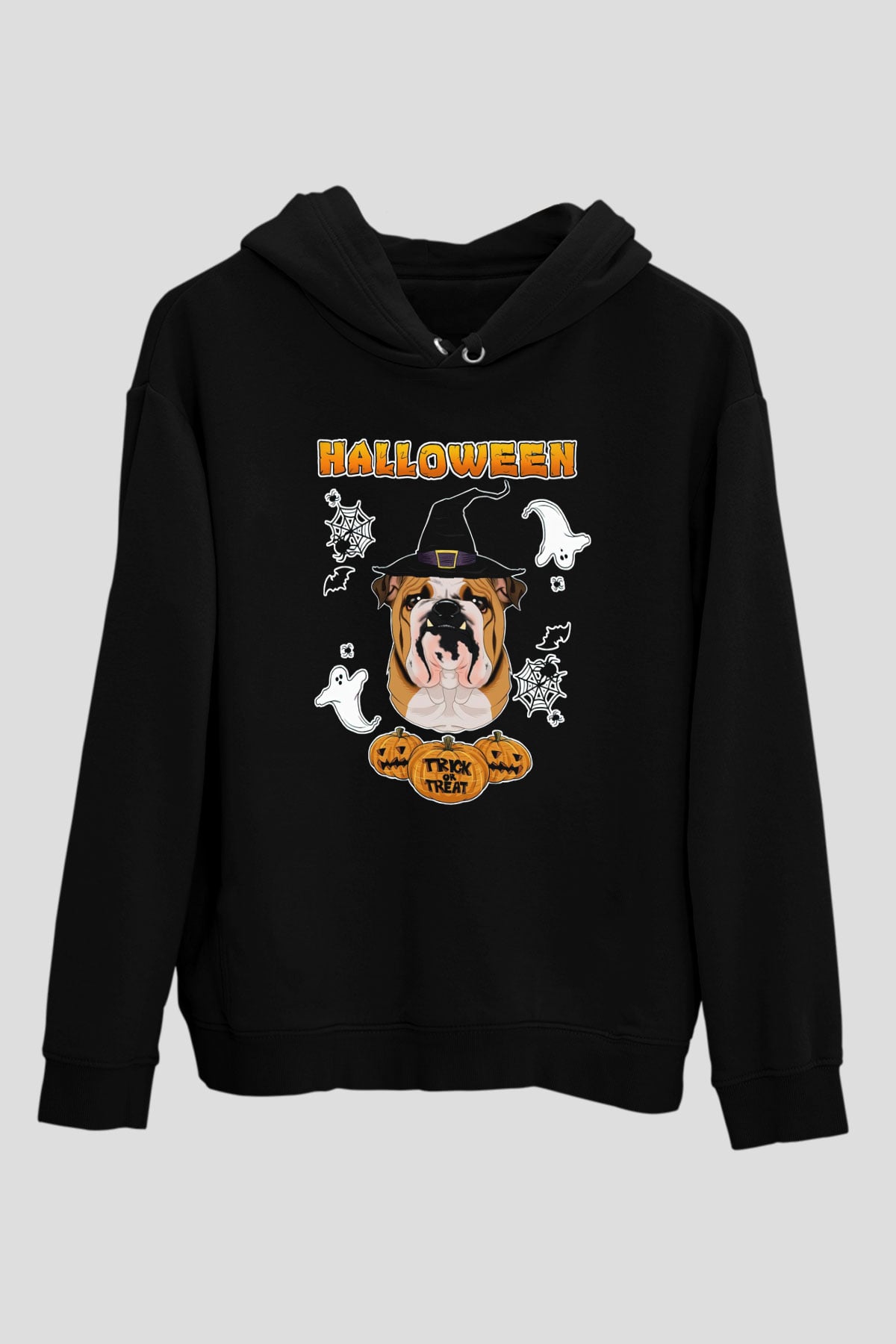 Cadılar Bayramı-Halloween Siyah Unisex Kapüşonlu Sweatshirt
