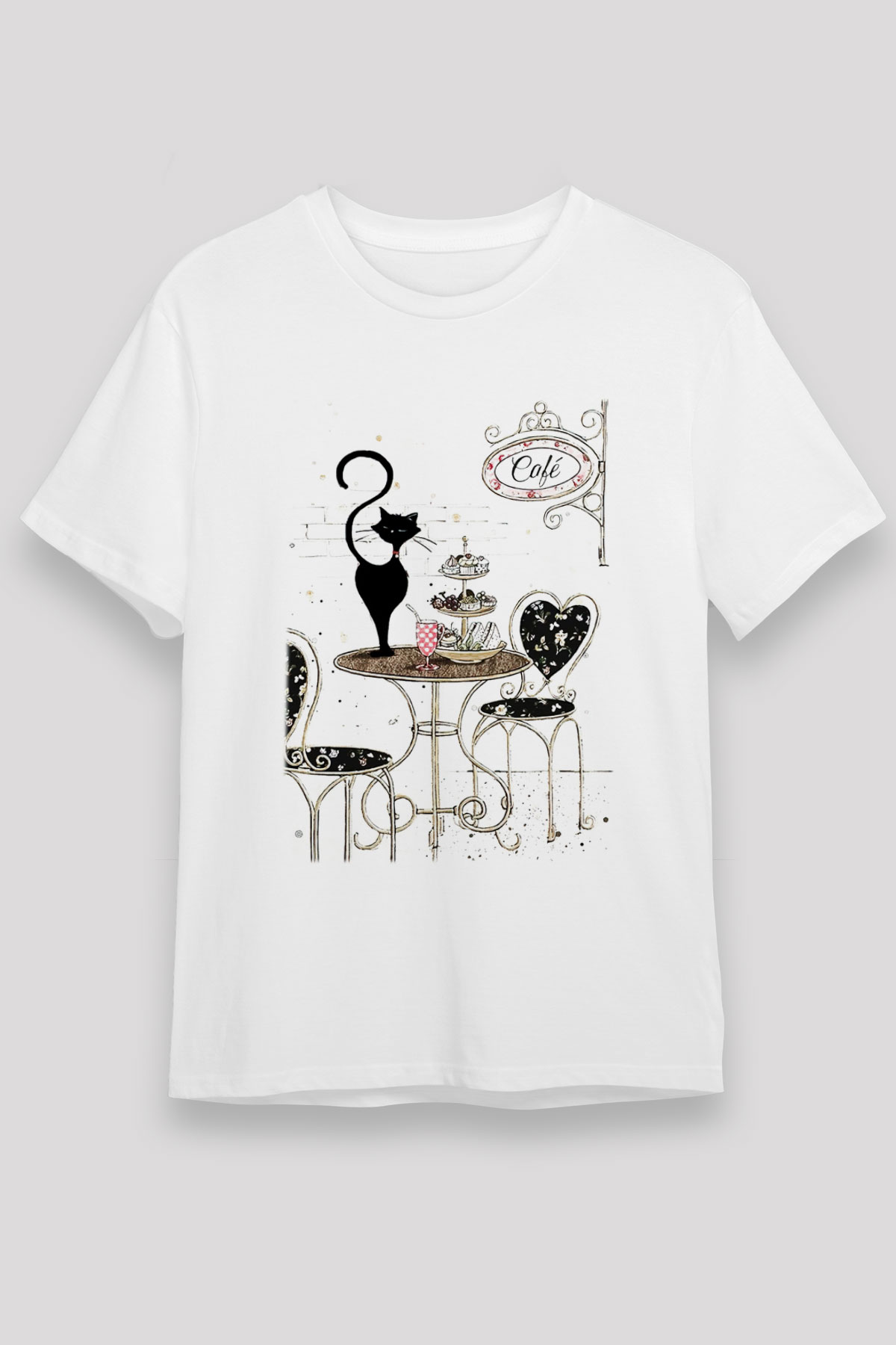 Cafe Beyaz Unisex Tişört T-Shirt - TişörtFabrikası