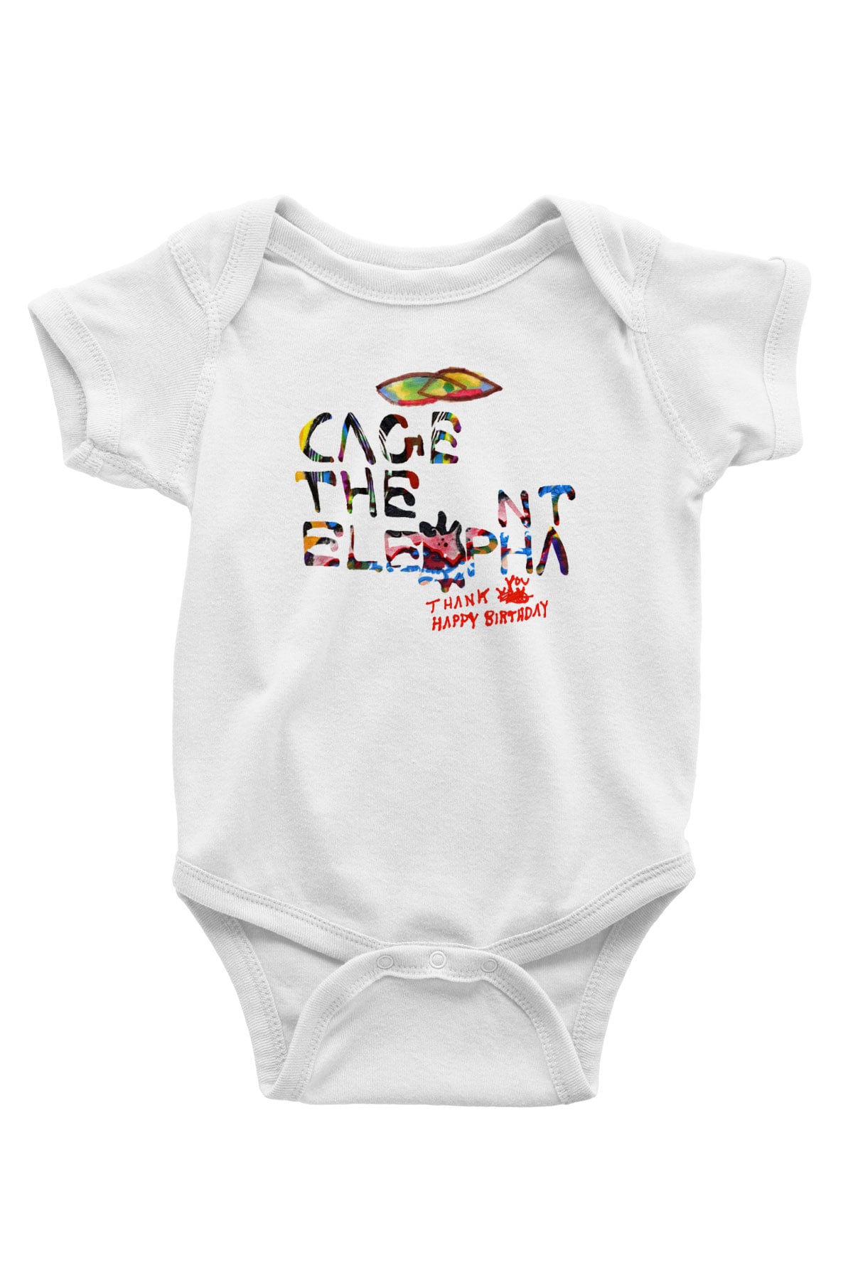 Cage the Elephant Baskılı Beyaz Unisex Bebek Body - Zıbın