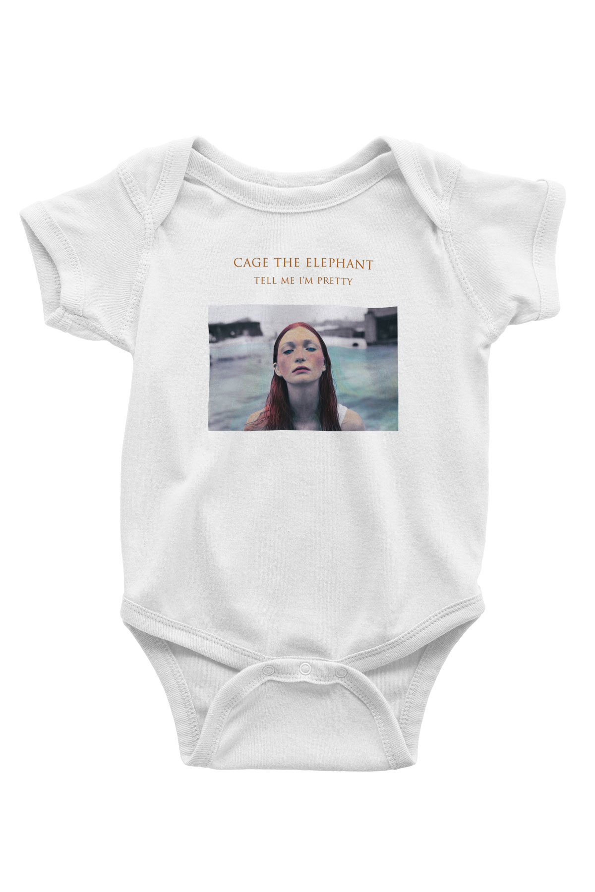Cage the Elephant Baskılı Beyaz Unisex Bebek Body - Zıbın