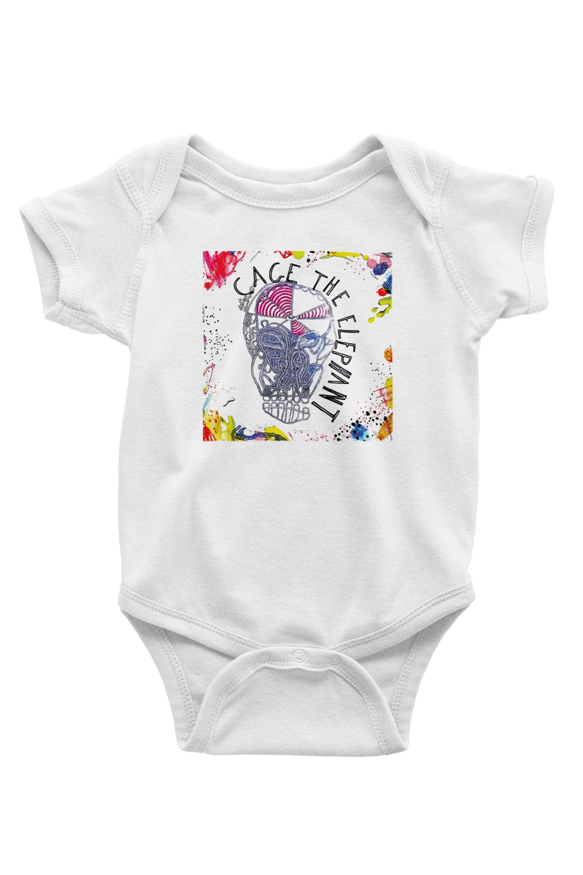 Cage the Elephant Baskılı Beyaz Unisex Bebek Body - Zıbın