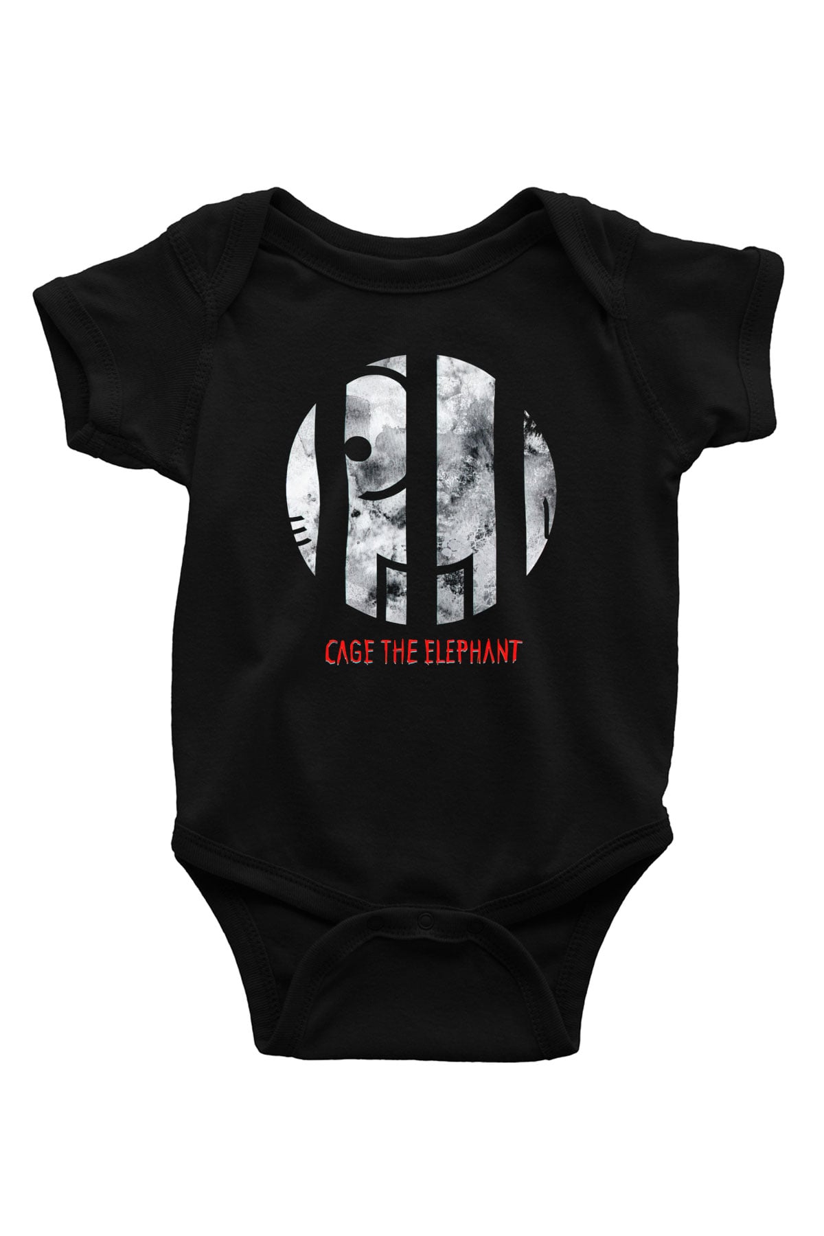 Cage the Elephant Baskılı Siyah Bebek Body - Zıbın