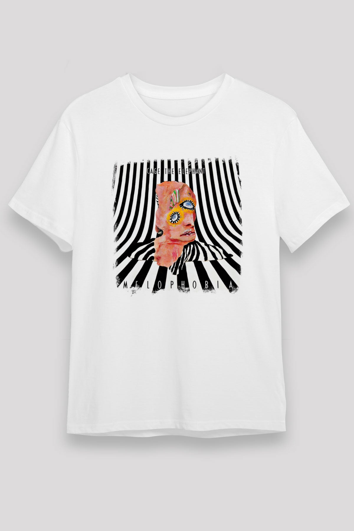 Cage the Elephant Baskılı Unisex Beyaz Tişört