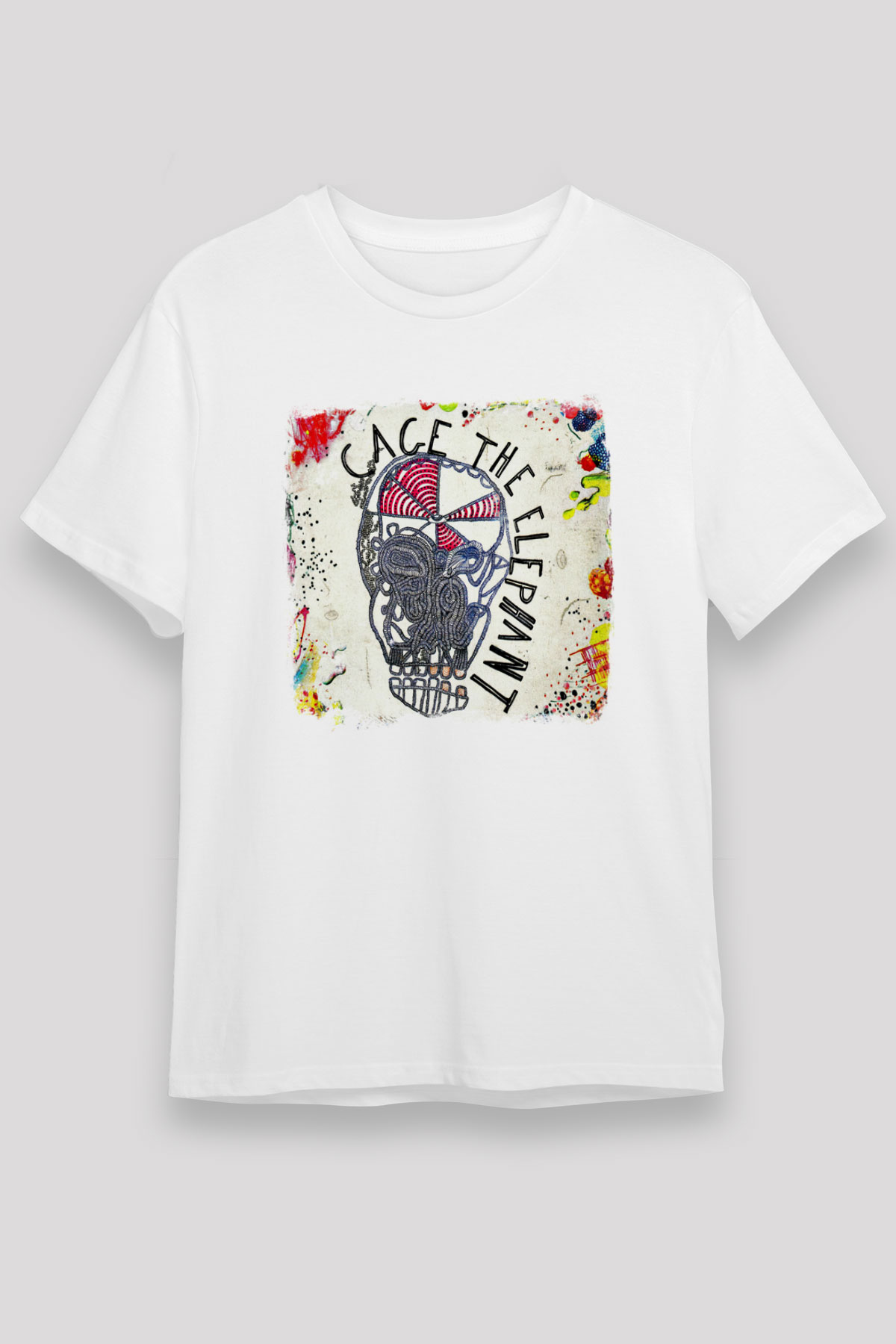 Cage the Elephant Baskılı Unisex Beyaz Tişört