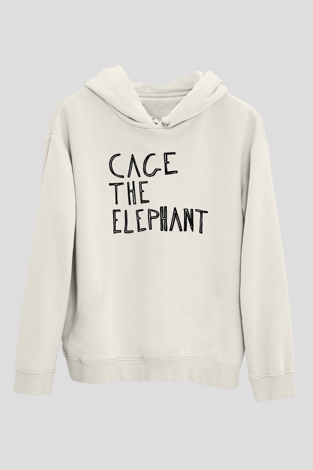 Cage the Elephant Beyaz Unisex Kapşonlu Sweatshirt