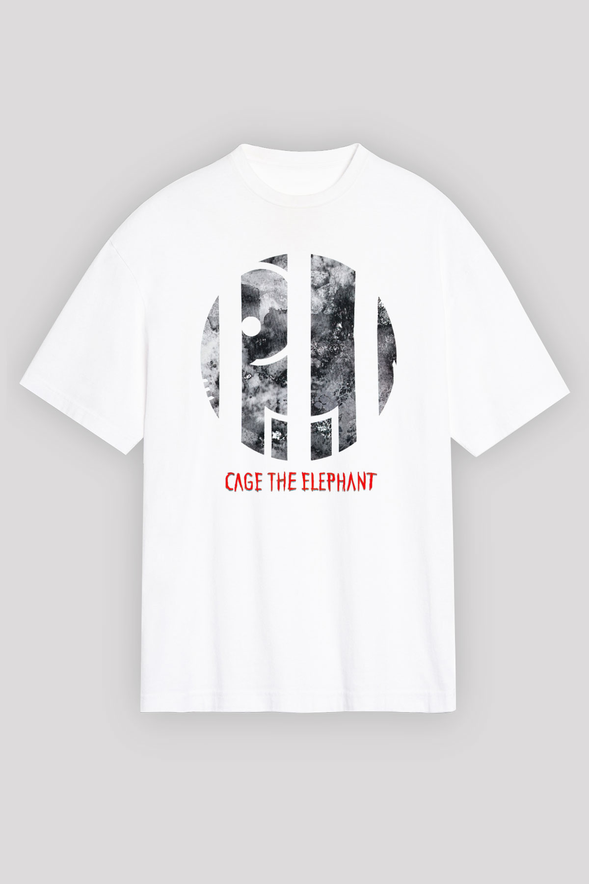 Cage the Elephant Beyaz Unisex Oversize Tişört T-Shirt