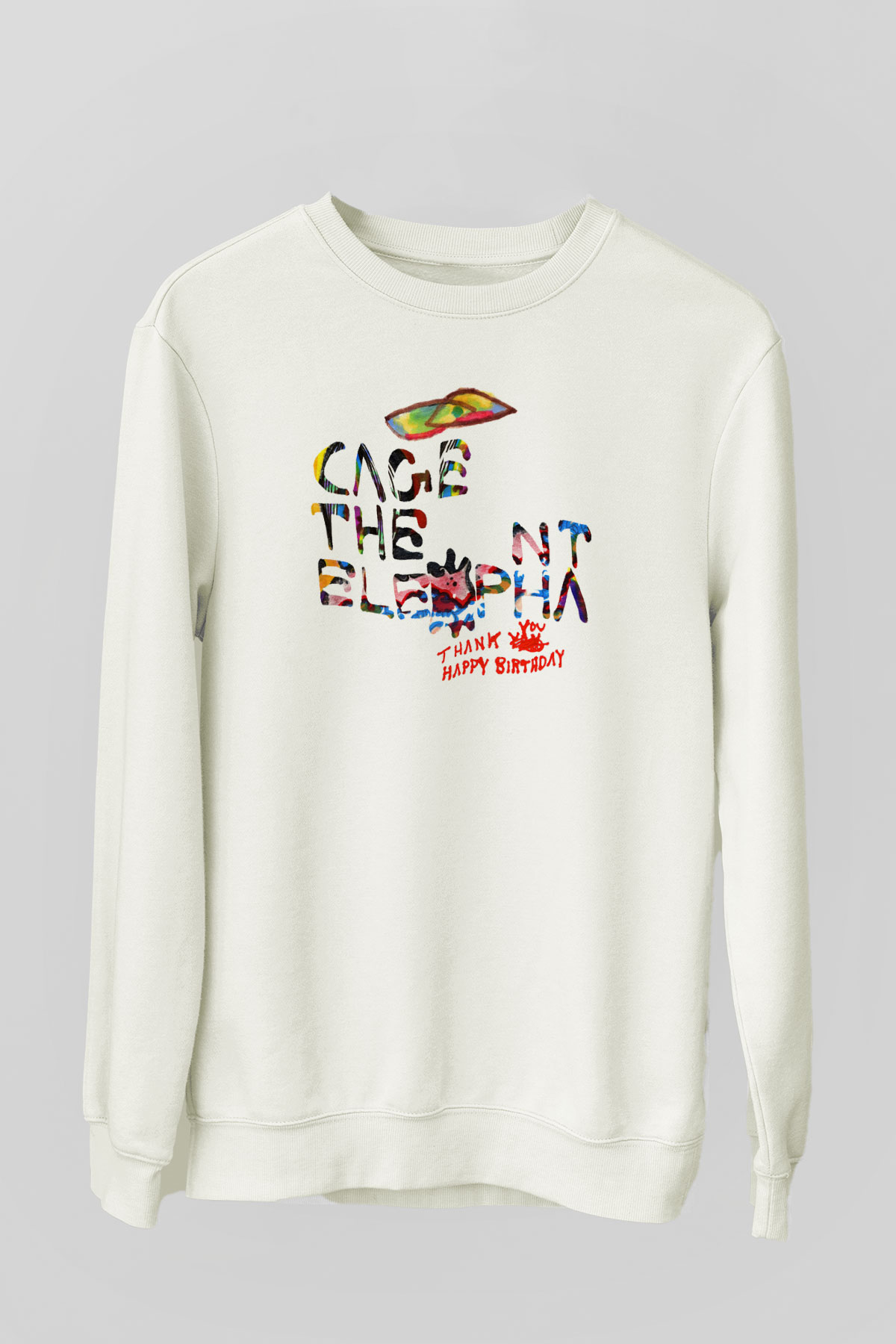 Cage the Elephant Beyaz Unisex Sweatshirt